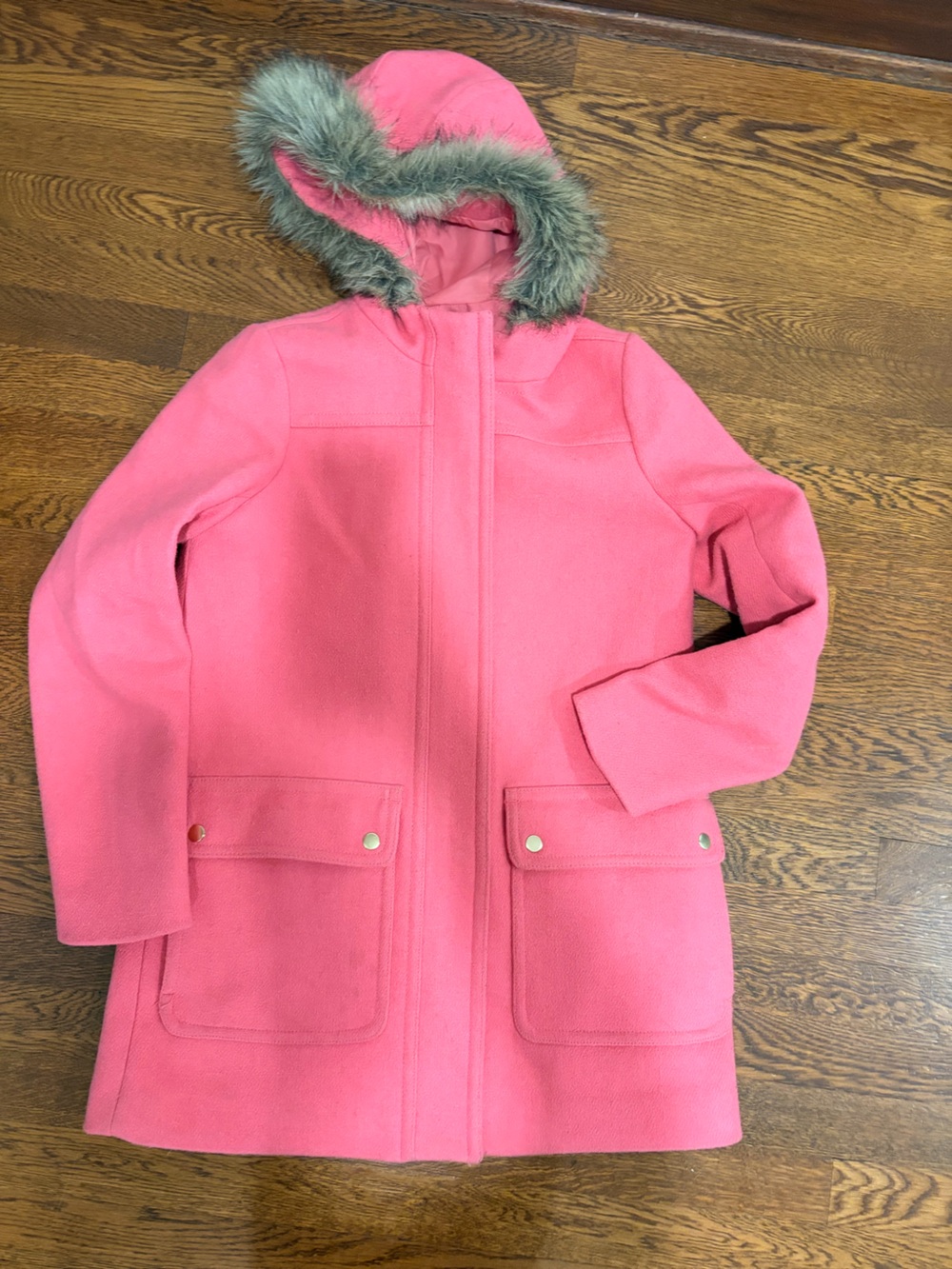 J. Crew Pink Pea Coat with Hood